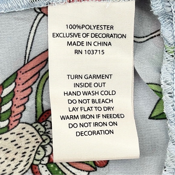 NWT Nanette Lepore Blue Paradise Dreaming Sheer Blouse Top Size Medium - Picture 12 of 13